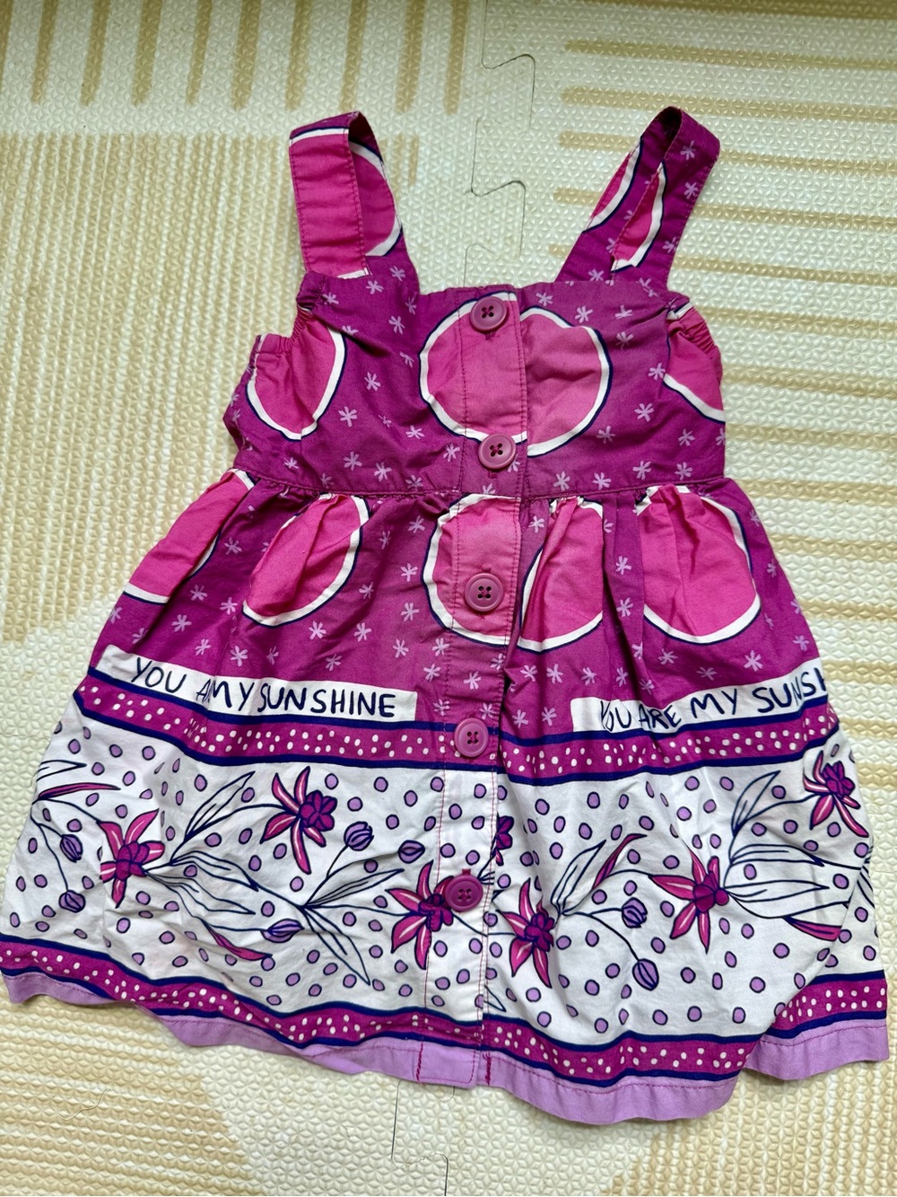 Tea Collection Fun Pink & Purple Floral Sundress - "You Are My Sunshine"